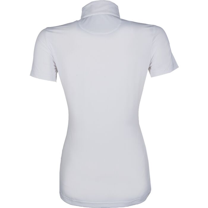 HKM 'Premium' Short Sleeved Competition Shirt  - White - Crystal Buttons