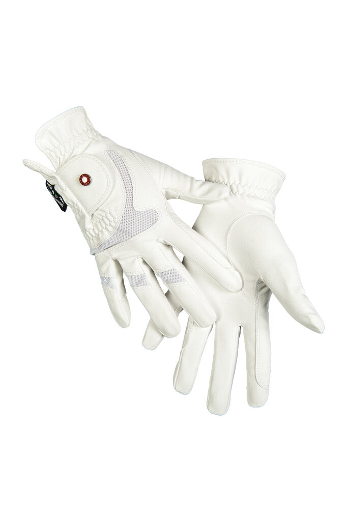 HKM Profesional Air Mesh Riding Gloves - White - Size Medium - LAST 2 PAIRS! LOW  PRICE