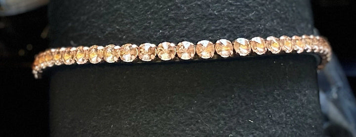Gorgeous Rose Gold Browband By HKM on Quality Black Leather - Cob & Full