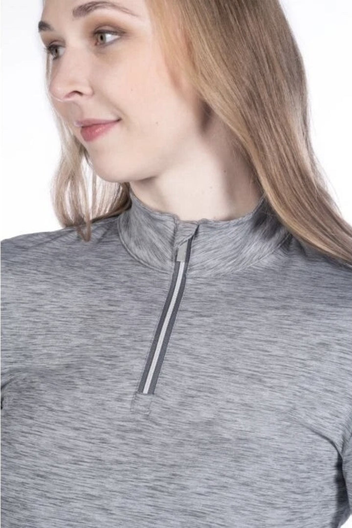 HKM 'Rosewood Melange' 3/4 Zip Function Top/Riding Top - 2 colours - Brushed