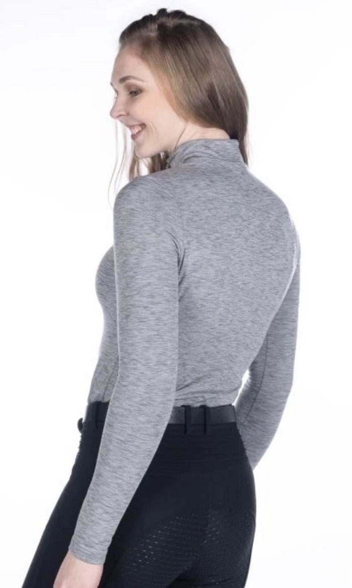 HKM 'Rosewood Melange' 3/4 Zip Function Top/Riding Top - 2 colours - Brushed