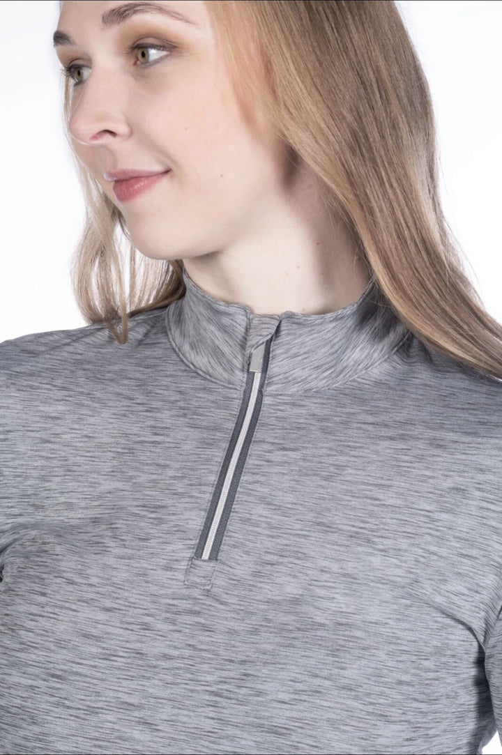 HKM 'Rosewood Melange' 3/4 Zip Function Top/Riding Top - 2 colours - Brushed