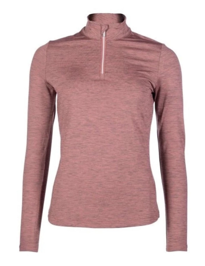 HKM 'Rosewood Melange' 3/4 Zip Function Top/Riding Top - 2 colours - Brushed