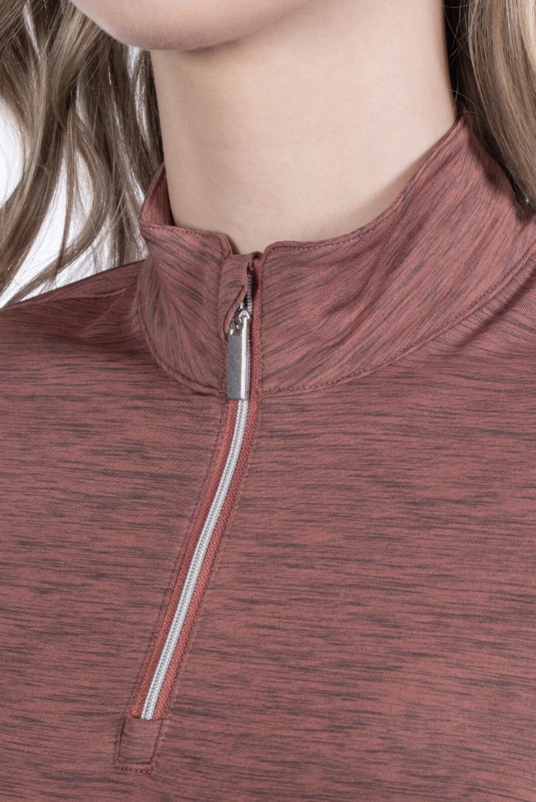 HKM 'Rosewood Melange' 3/4 Zip Function Top/Riding Top - 2 colours - Brushed