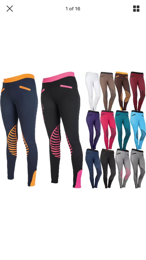 HKM Starlight Riding Tights with Silicone Knees - 4 Colours - SALE - LOW Price!