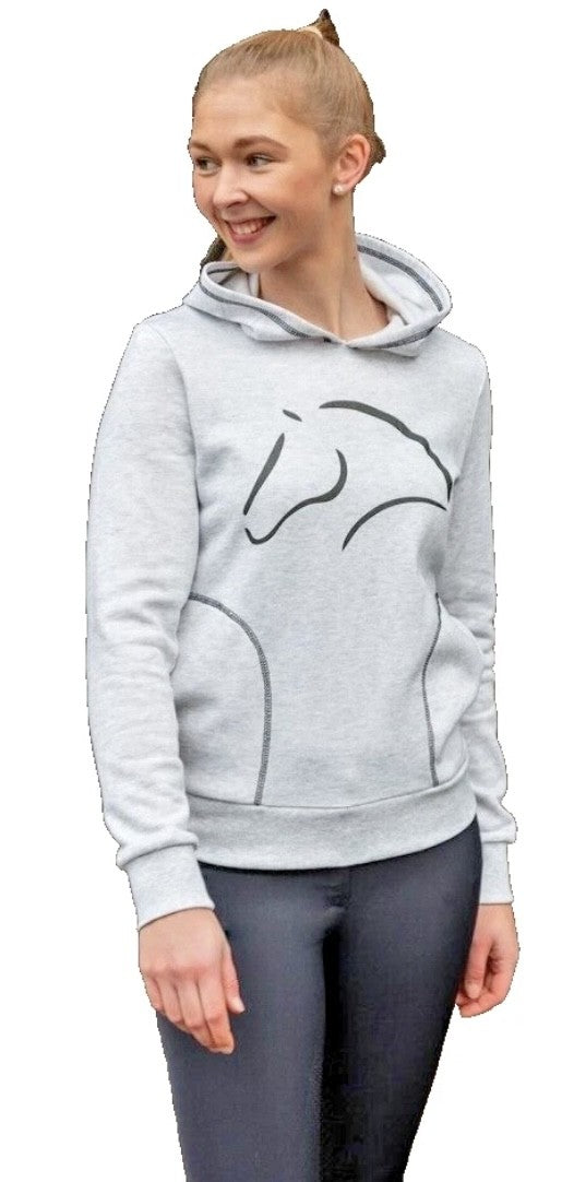 HKM 'Team' Fleece Lined Hoodie - Grey - small & Medium - Lovely Warm Hoody