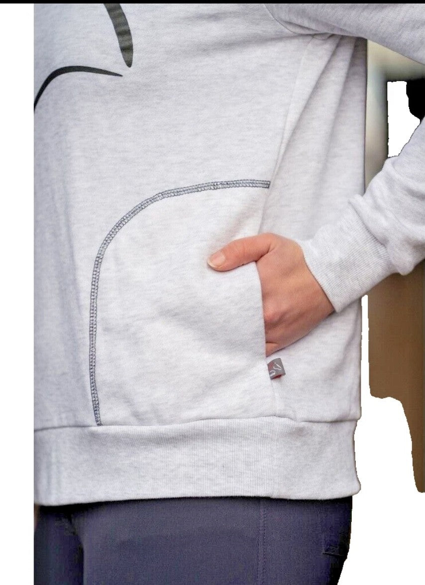 HKM 'Team' Fleece Lined Hoodie - Grey - small & Medium - Lovely Warm Hoody