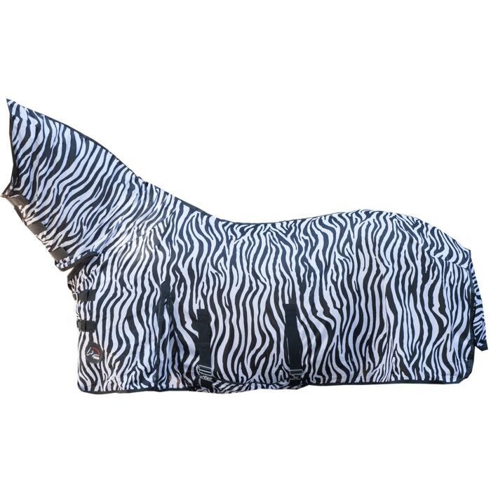 HKM Zebra Print Fly Rug With Neck and Belly Wrap - Very Effective