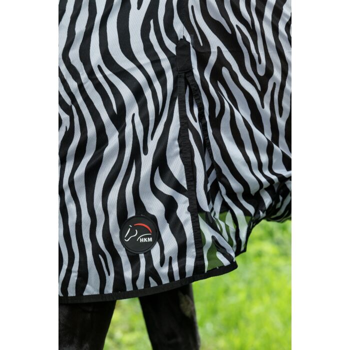 HKM Zebra Print Fly Rug With Neck and Belly Wrap - Very Effective