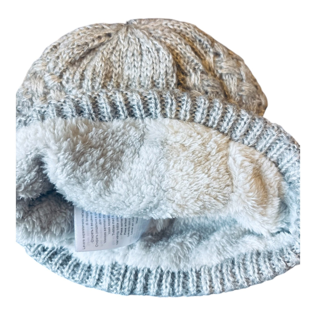 HKM Gorgeous Light Grey FLEECE LINED Beanie Hat - 'Lucy' - *VERY LOW PRICE*