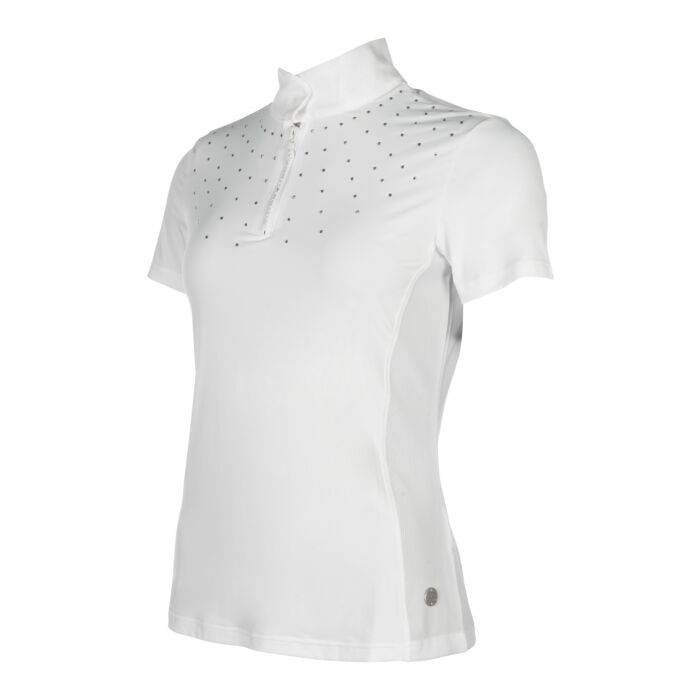 HKM Stunning SKADI Competition Shirt with Beautiful Crystals - White - All Sizes