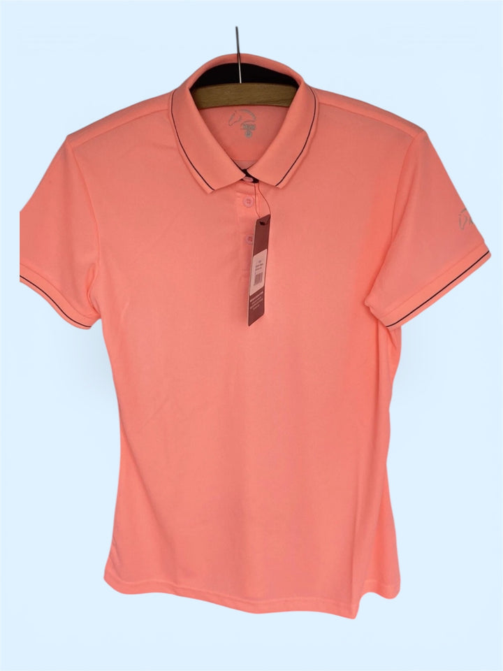 HKM Classico Short Sleeved Summer Polo Top - Neon Coral - All Sizes - Ideal Gift