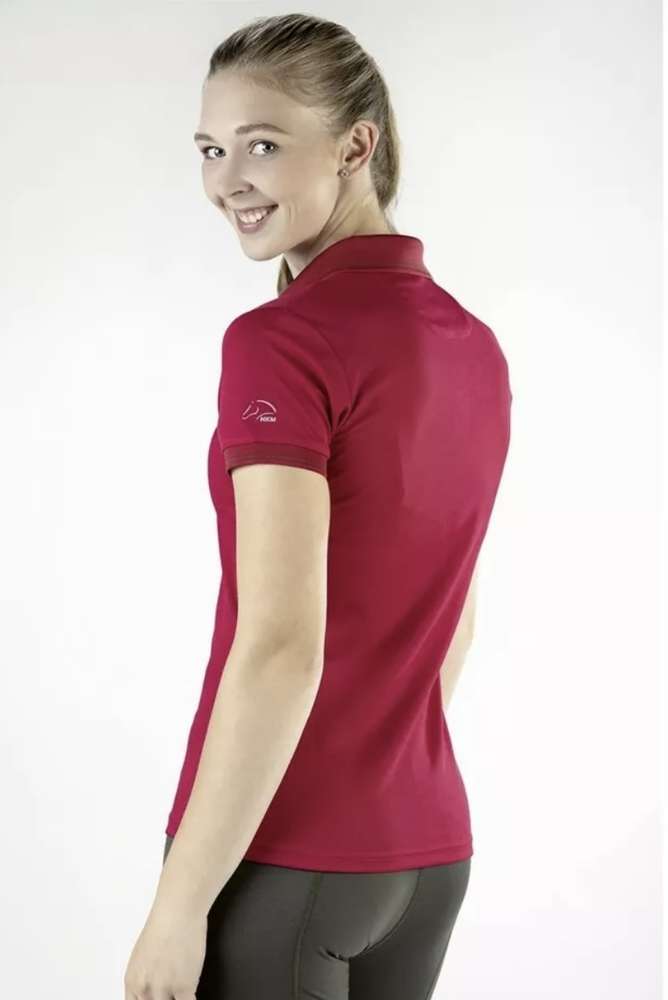 HKM Classico Short Sleeved Lightweight Summer Polo Top - Cranberry (Red)
