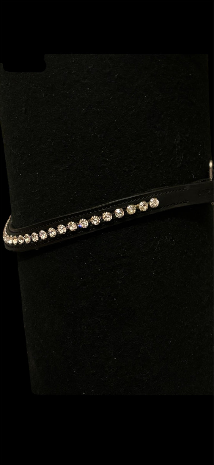 HRS Stunning Crystal/Diamante Browband on Black Leather