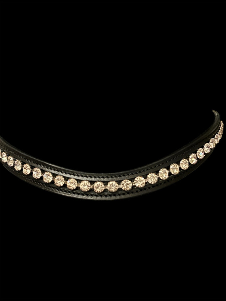 HRS Stunning Crystal/Diamante Browband on Black Leather