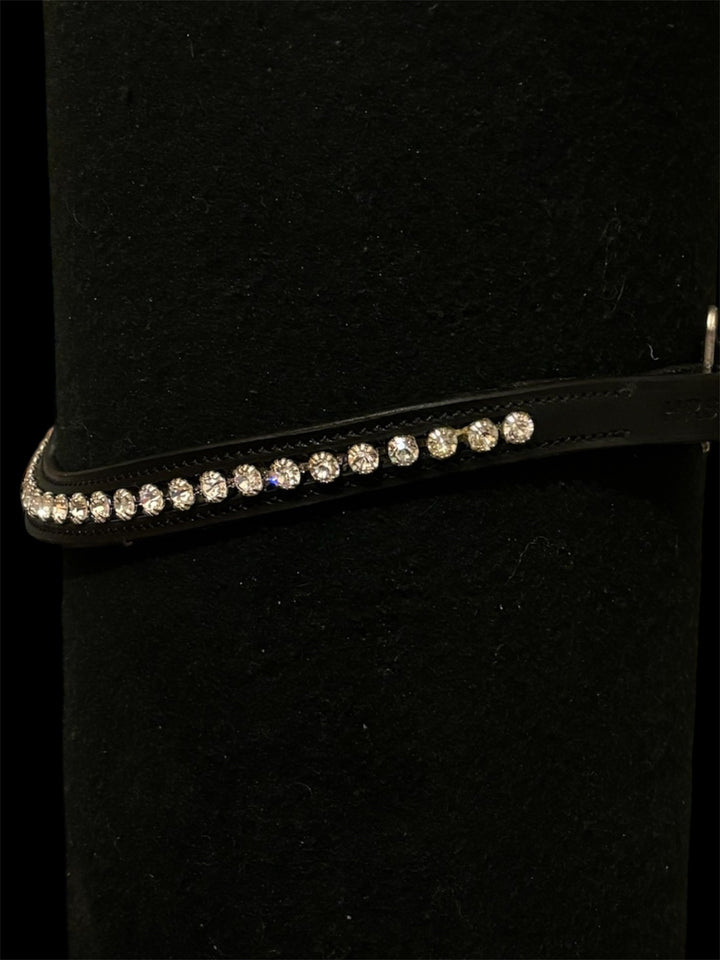 HRS Stunning Crystal/Diamante Browband on Black Leather