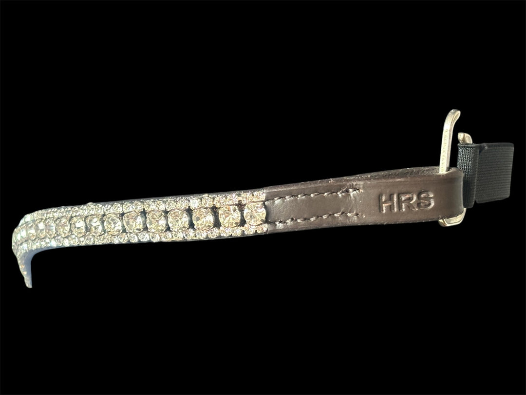HRS Stunning Crystal/diamante/sparkly/Bling V Shaped Browband on Brown Leather