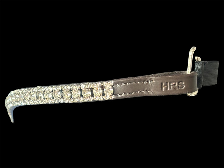 HRS Stunning Crystal/diamante/sparkly/Bling V Shaped Browband on Brown Leather