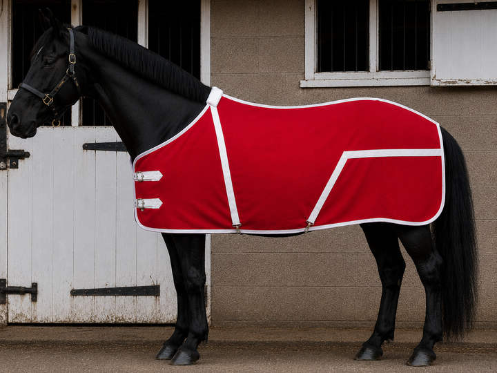 Polar Fleece Rug - Travel/Stable/Cooler - Red & White - 6'0