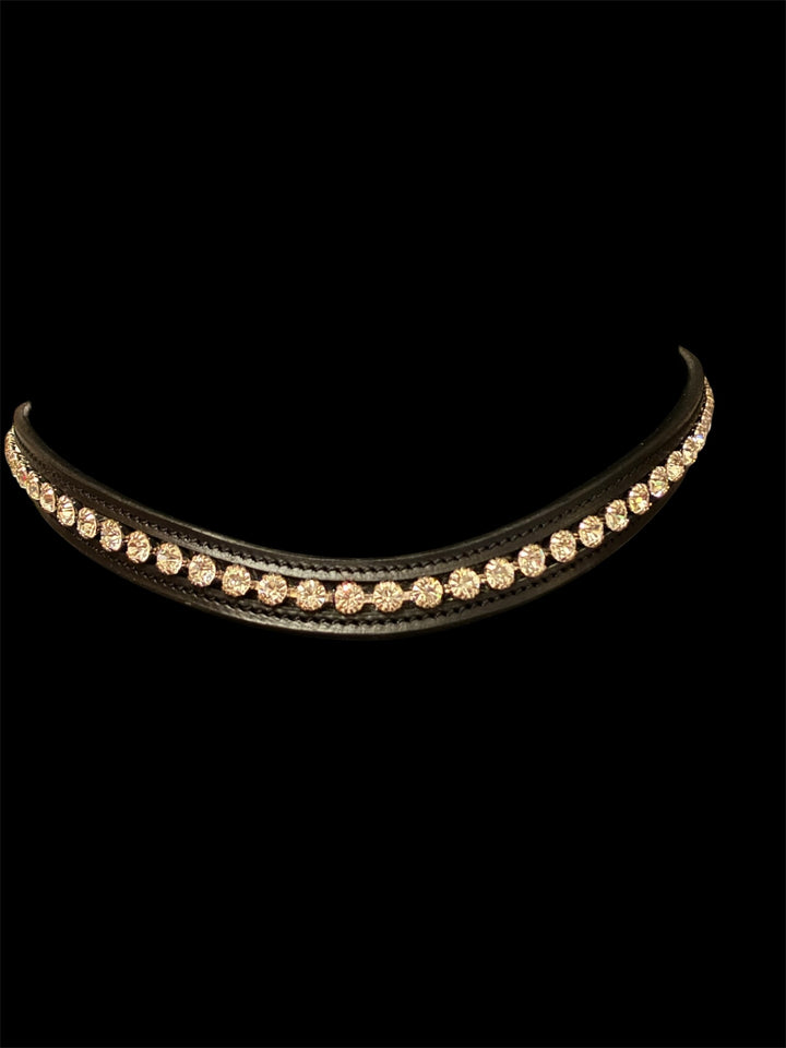 HRS Stunning Crystal/Diamante Browband on Black Leather