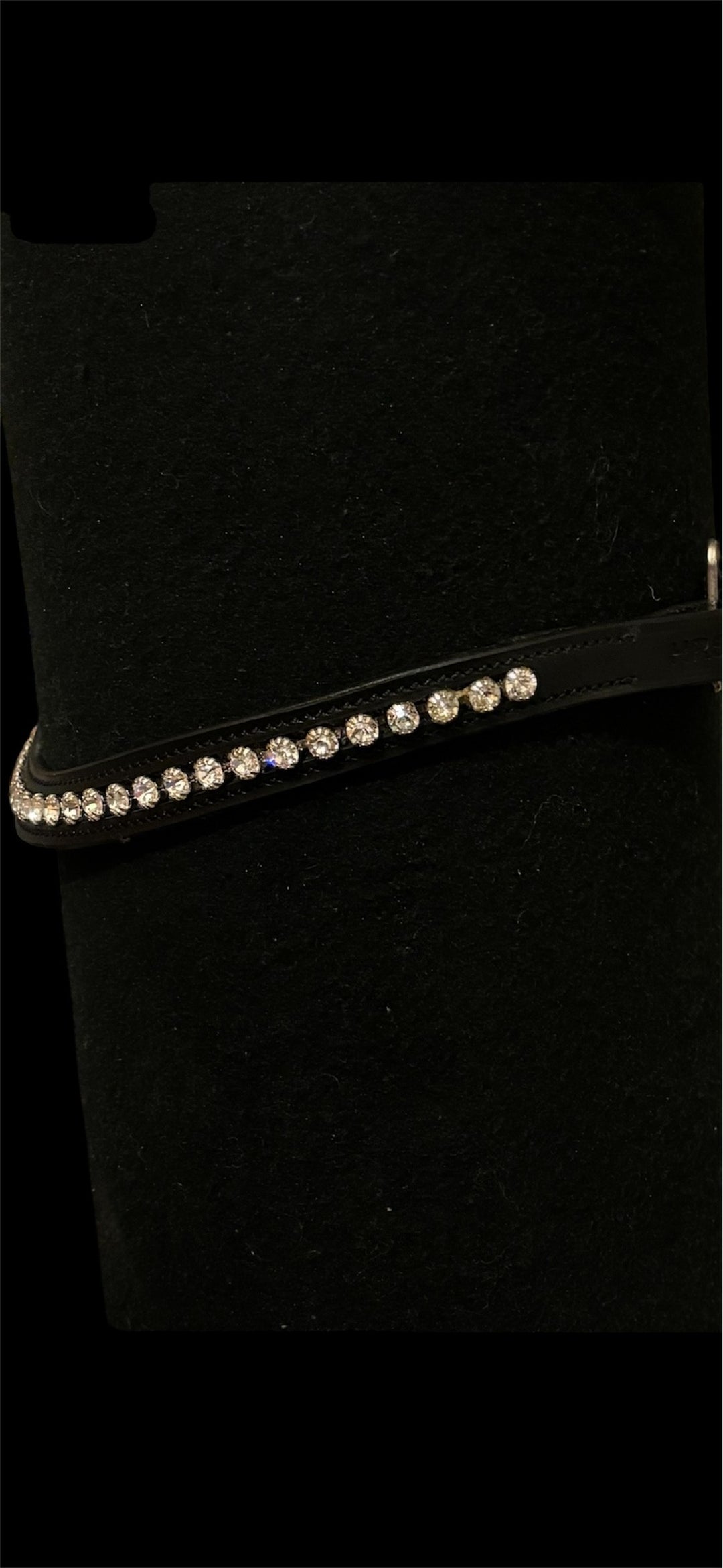 HRS Stunning Crystal/Diamante Browband on Black Leather