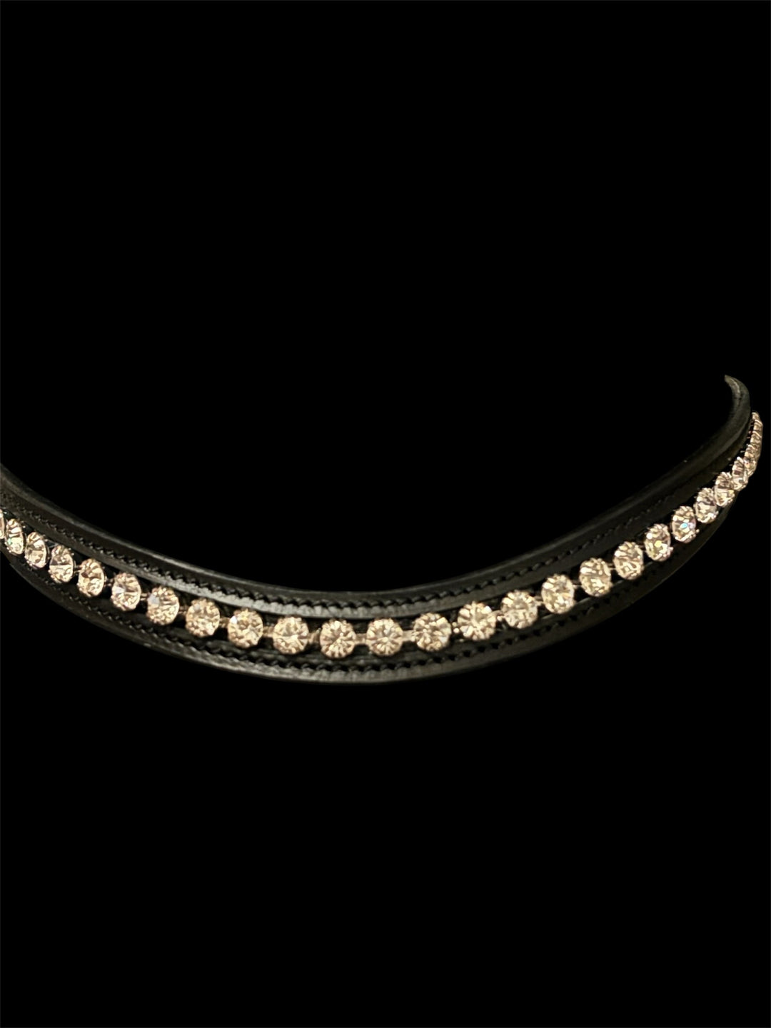 HRS Stunning Crystal/Diamante Browband on Black Leather