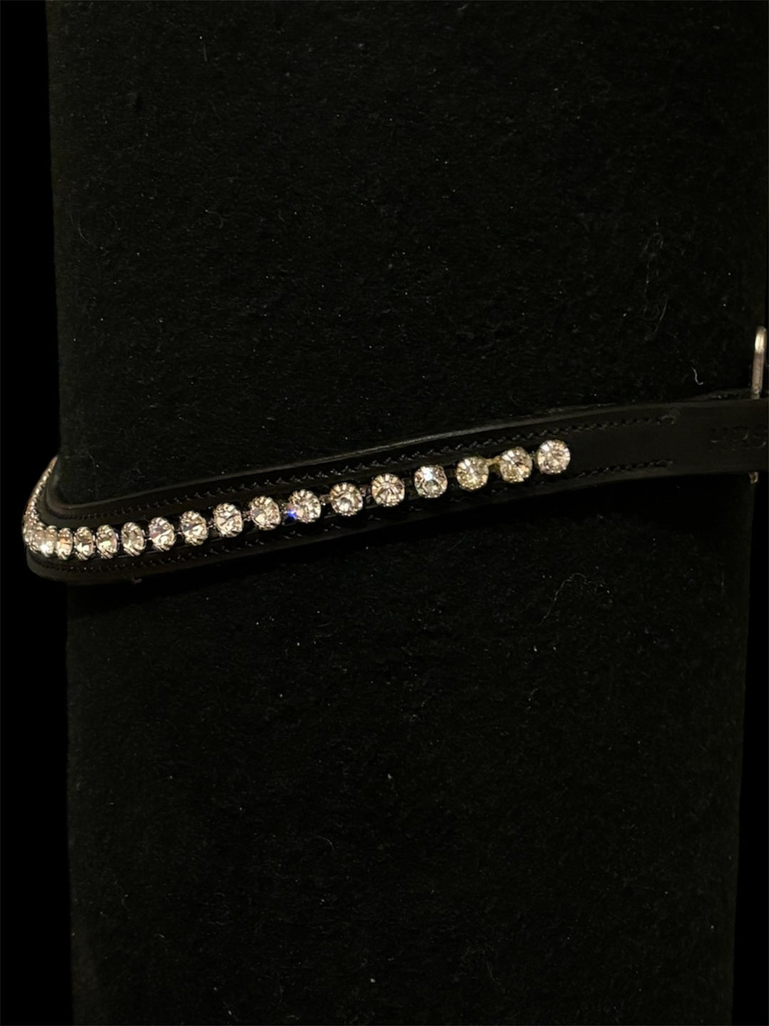 HRS Stunning Crystal/Diamante Browband on Black Leather