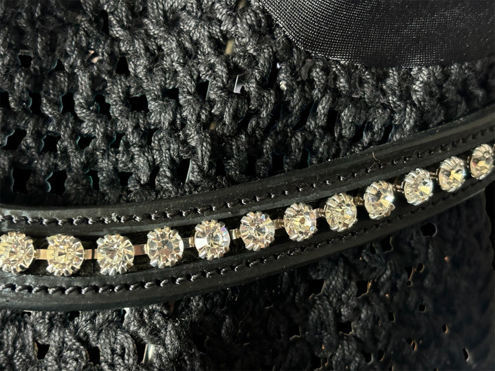 HRS Stunning Crystal/Diamante Browband on Black Leather