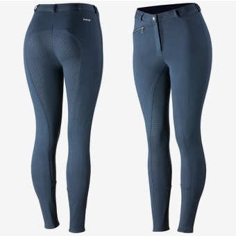 HORZE Active Womens Silicone Grip Full Seat Breeches - Dark Blue/navy-All Sizes - Popular