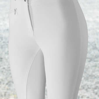 HORZE Active Womens Silicone Grip Full Seat Breeches - White - All Sizes - Very popular