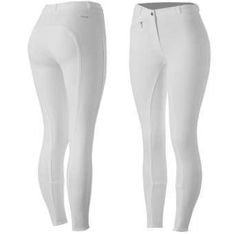 HORZE Active Womens Silicone Grip Full Seat Breeches - White - All Sizes - Very popular
