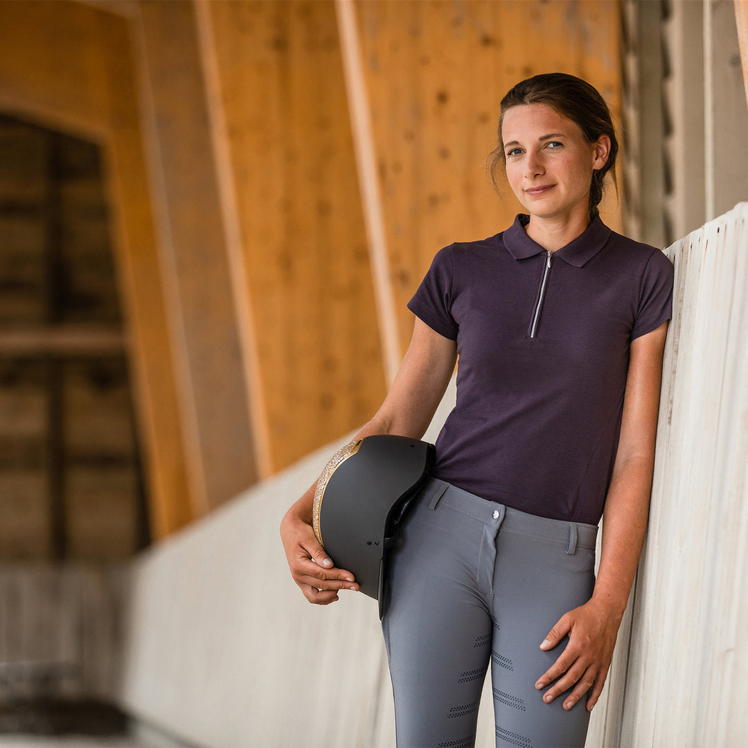 HORZE Ada Silicone Full Seat Grey Breeches with Zip Up Phone Pocket - LAST PAIR!