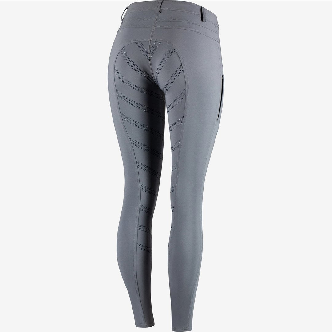 HORZE Ada Silicone Full Seat Grey Breeches with Zip Up Phone Pocket - LAST PAIR!