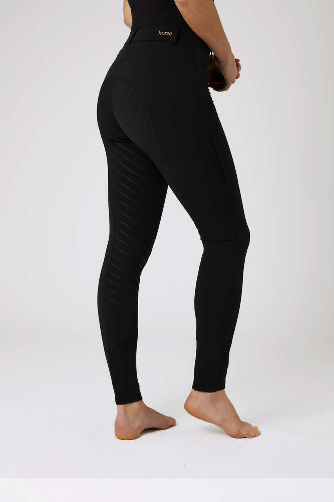 Horze Anna High Quality Full Silicone Grip Breeches - Very Smart - Black - All Sizes
