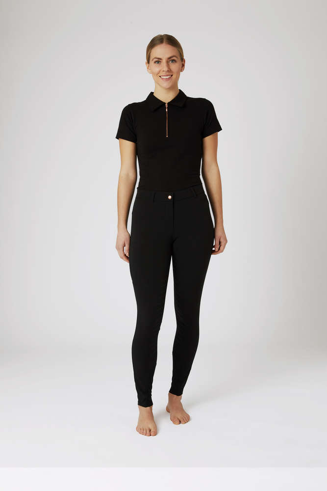 Horze Anna High Quality Full Silicone Grip Breeches - Very Smart - Black - All Sizes