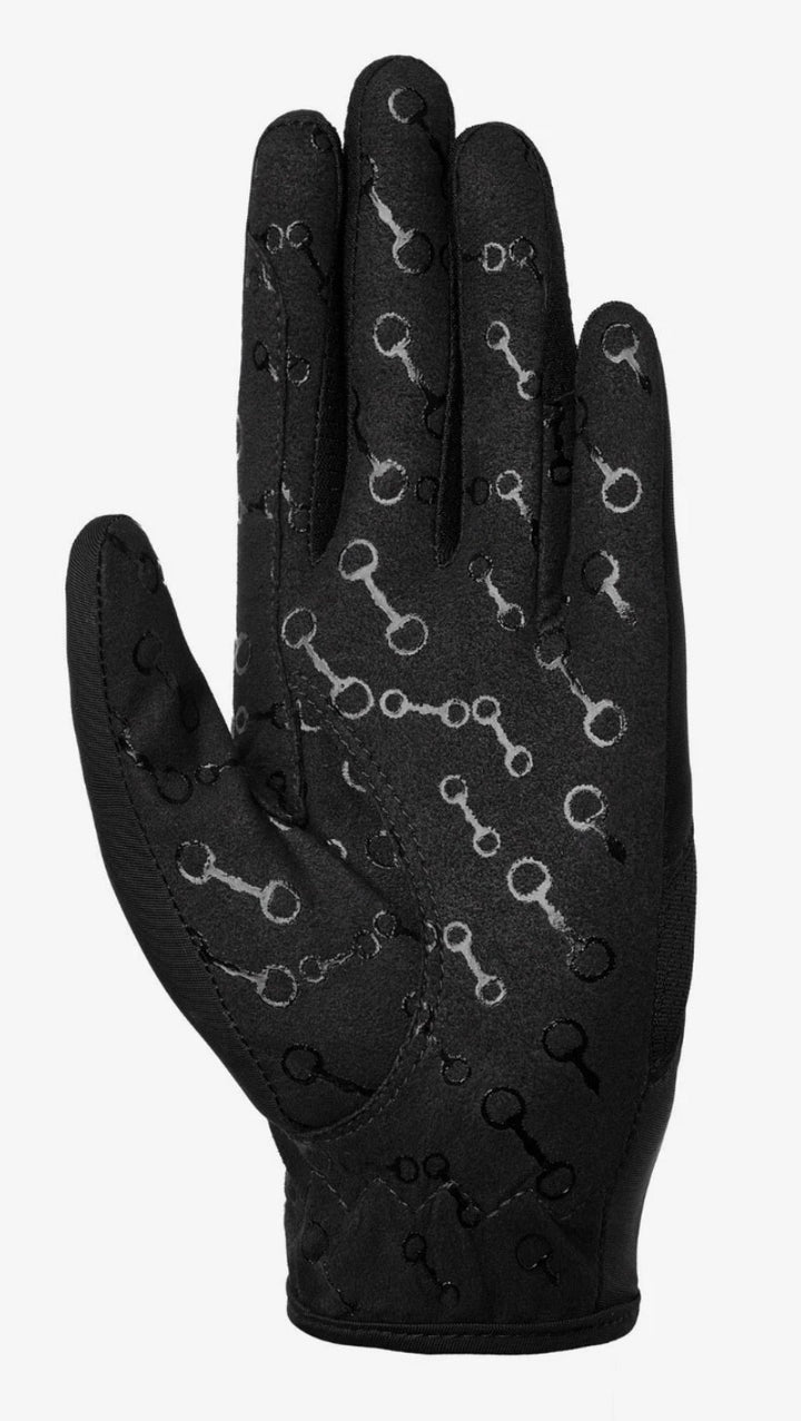 Horze Arielle Gloves - Silicone Palm, Crystal Bit Detail - Black or White