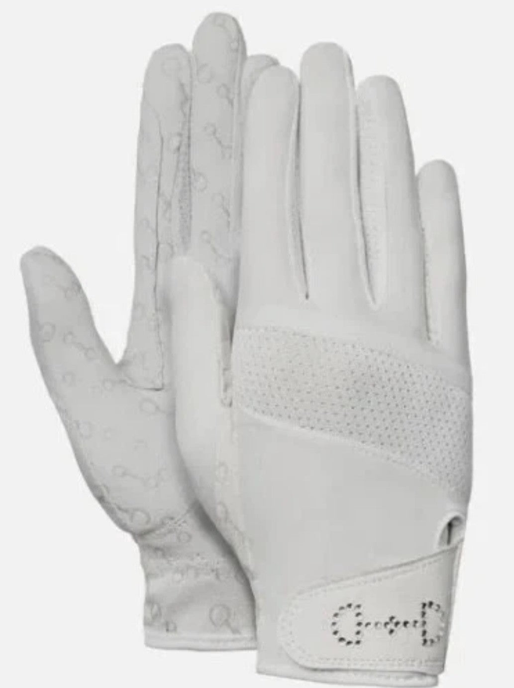 Horze Arielle Gloves - Silicone Palm, Crystal Bit Detail - Black or White