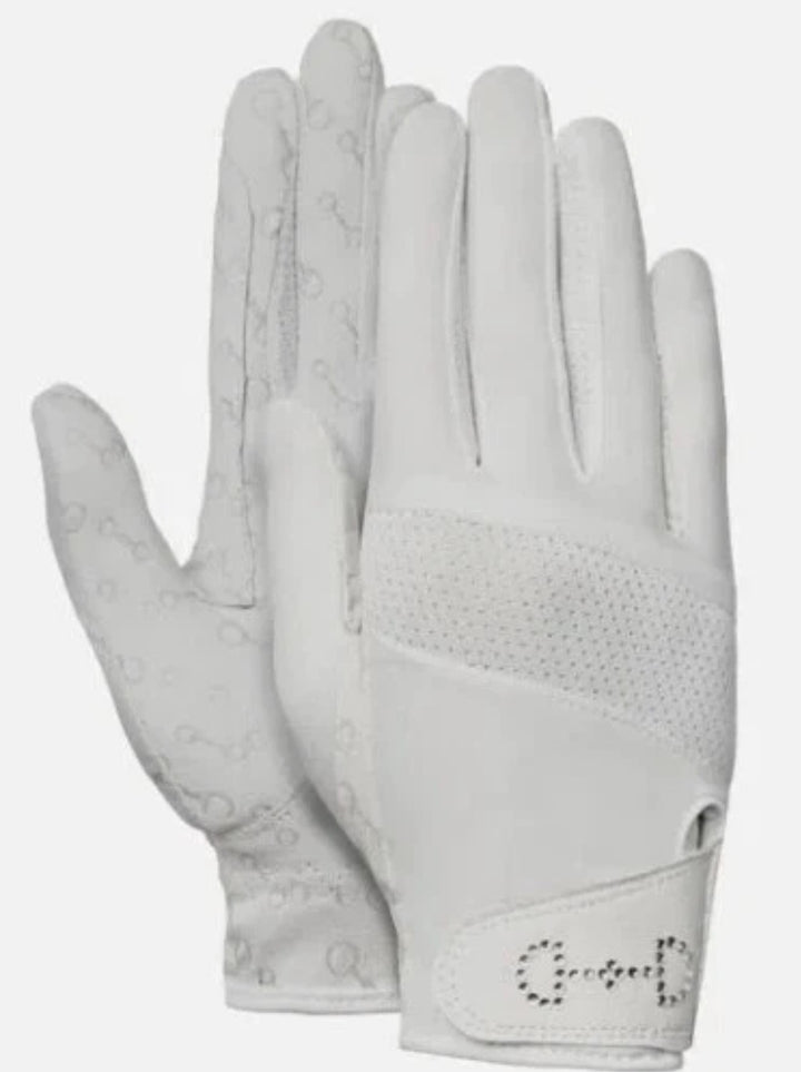 Horze Arielle Gloves - Silicone Palm, Crystal Bit Detail - Black or White