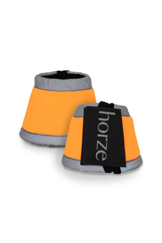Horze Bzeen Reflective Neon Orange Over Reach Boots - BE SAFE - BE SEEN - M OR L
