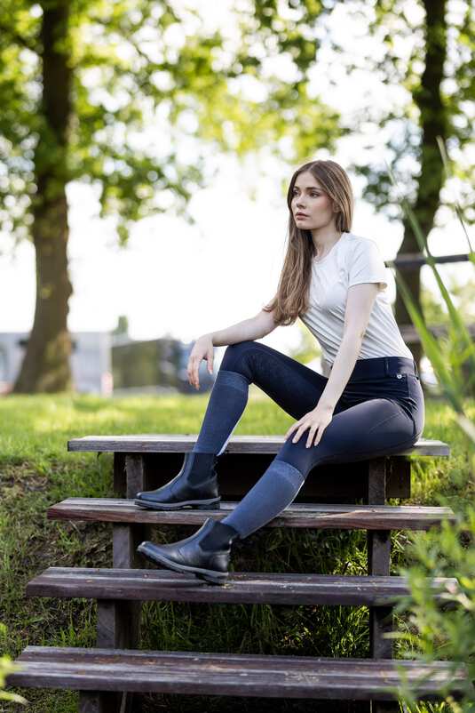 HORZE Dea Women's Full Grip Tights - Navy or Black (popular)