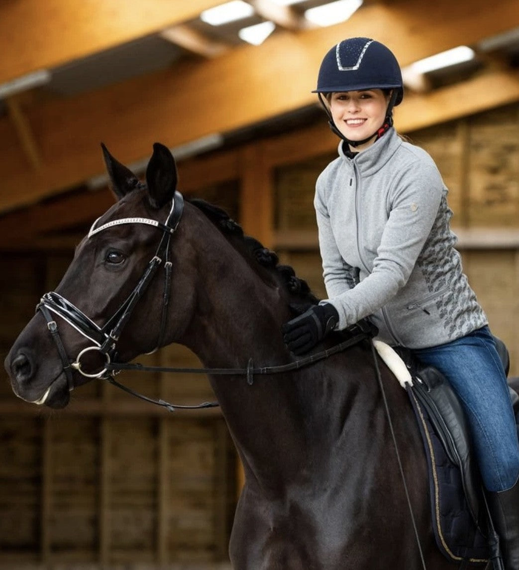 Horze Janessa Smart Fleece Jacket/Top - Grey - High Quality Fleece
