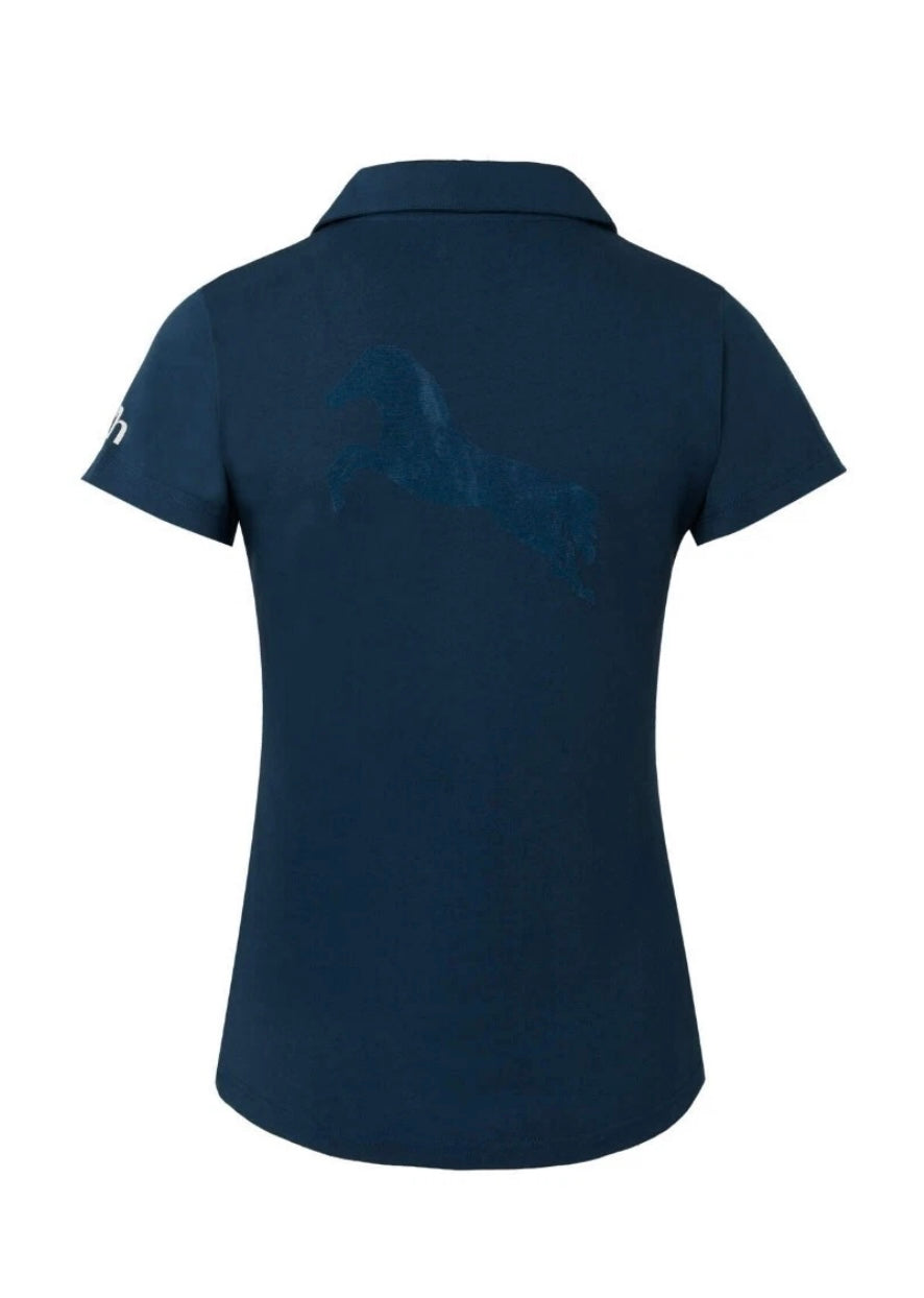Horze Kia V Neck Short Sleeved Riding Top - Blue - Soft Cotton - Ideal Gift