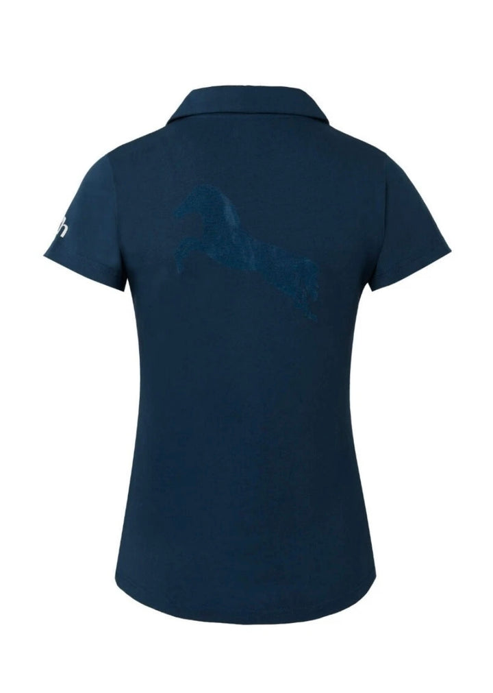 Horze Kia V Neck Short Sleeved Riding Top - Blue - Soft Cotton - Ideal Gift