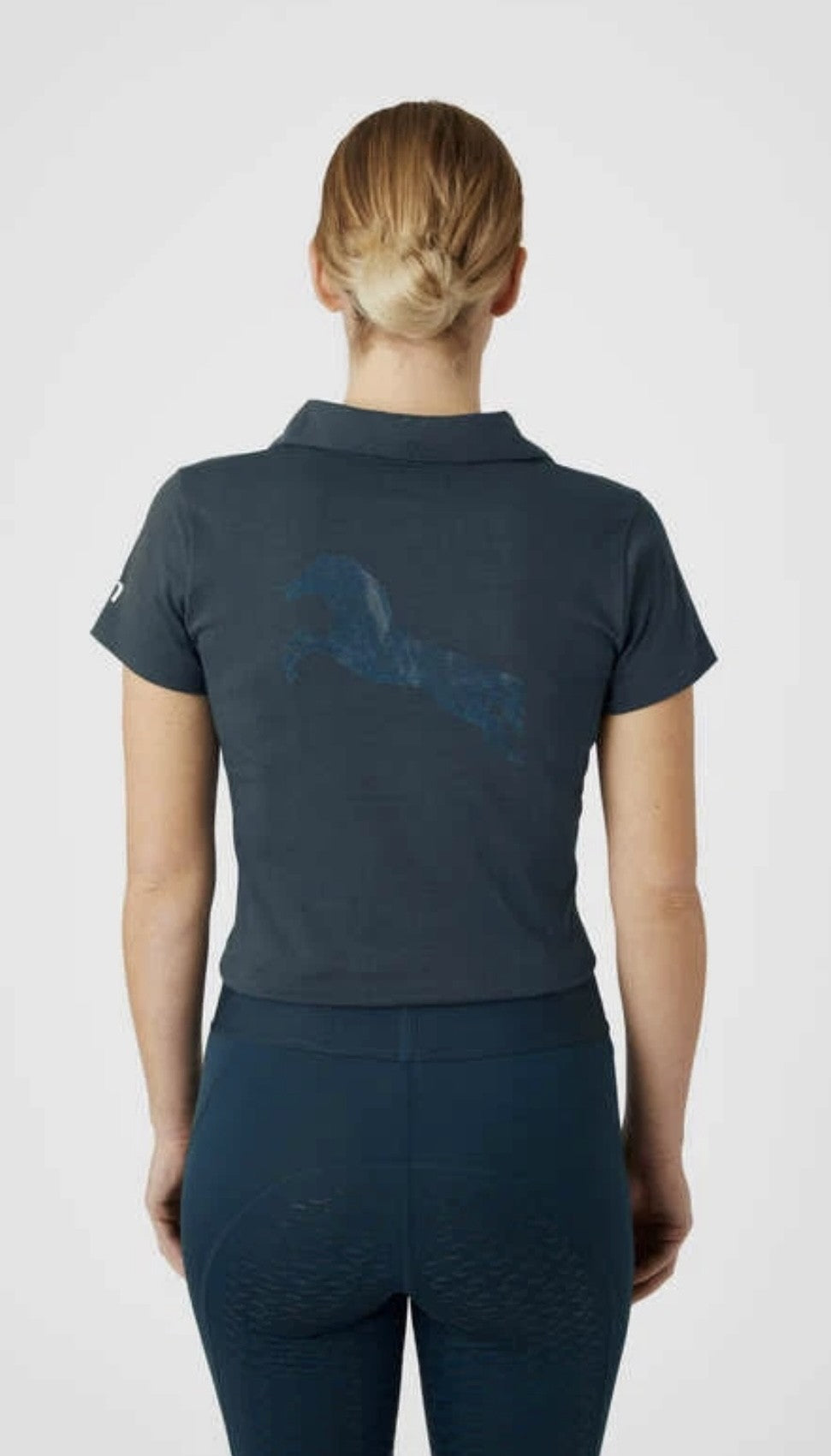 Horze Kia V Neck Short Sleeved Riding Top - Blue - Soft Cotton - Ideal Gift