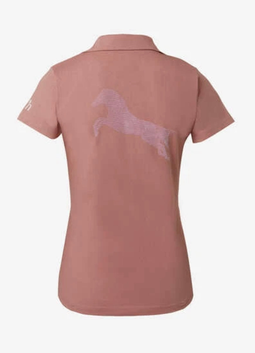 Horze Kia V Neck Short Sleeved  Riding Top - Dusky Pink - Soft Cotton - Ideal Gift
