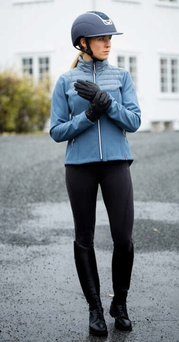 Horze Womens Softshell Maeve Hybrid Fleece Lined Riding Jacket - Mid Blue - LOW PRICE