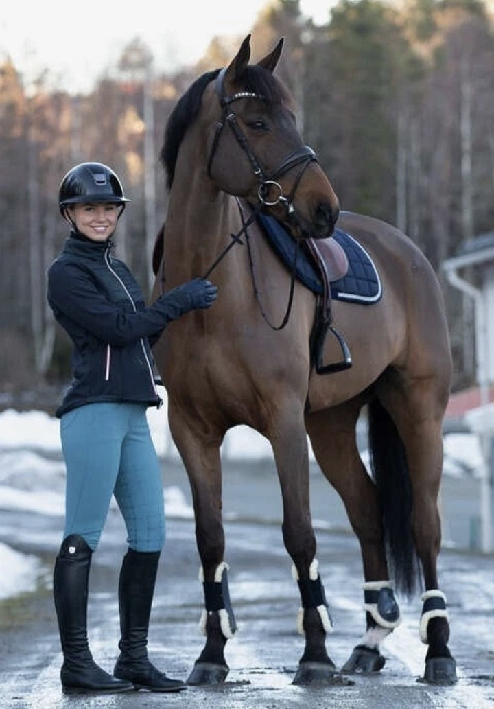Horze Womens Softshell Maeve Hybrid Fleece Lined Riding Jacket - Dark Blue
