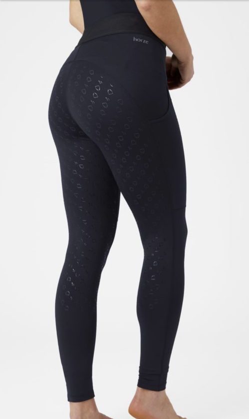 Horze Nadia Riding Tights - Full Silicone Seat - 4 Pockets - Navy -  LAST 2 Pairs - Size 8