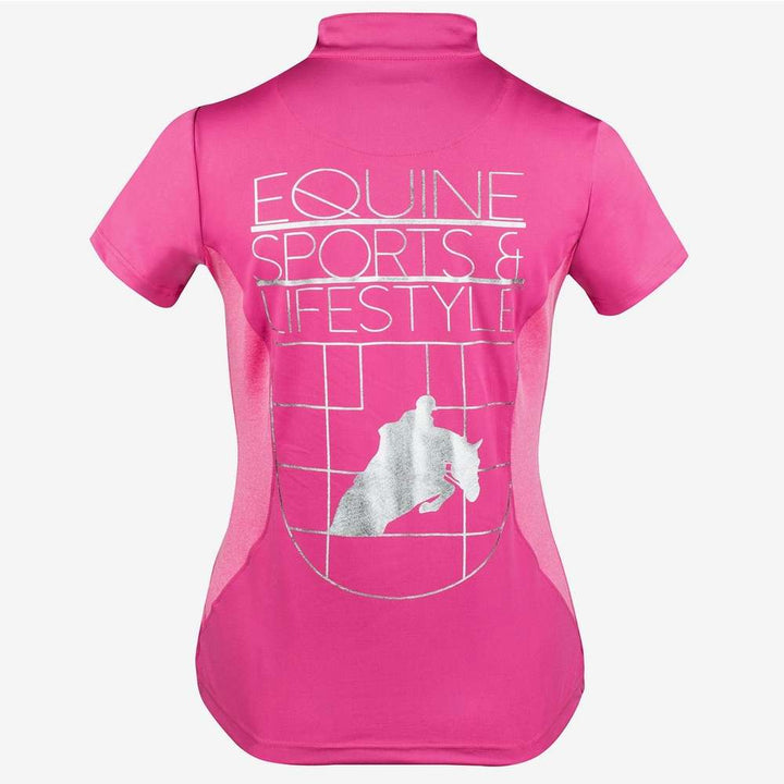 Skye Short Sleeved Sporty Riding Top by Horze - Pink