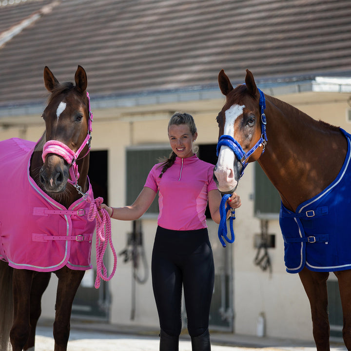 Skye Short Sleeved Sporty Riding Top by Horze - Pink